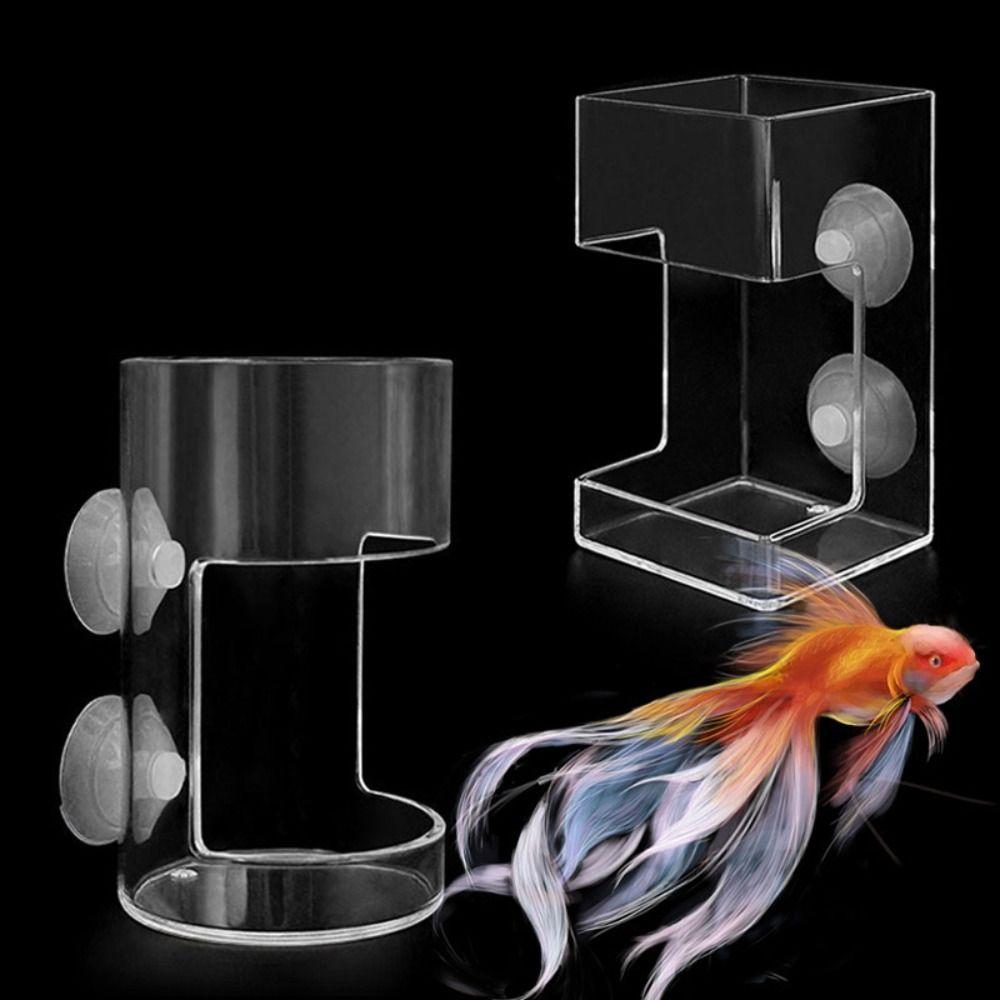 Присоска Кормушка для рыб Акриловый плавающий поднос для корма Кормушка для мальков креветок