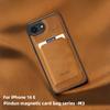 For iPhone 16e Magnetic Case with Detachable Card Holder TPU+PU Leather Phone Back Cover