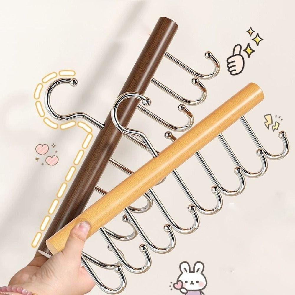 Многофункциональная вешалка для бюстгальтеров 8 крючков Органайзер для одежды Стойка Новая деревянная вешалка для ремней