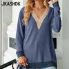 Women's Fashion Casual Spring Autumn Long Sleeve V-Neck Blouses & Shirts