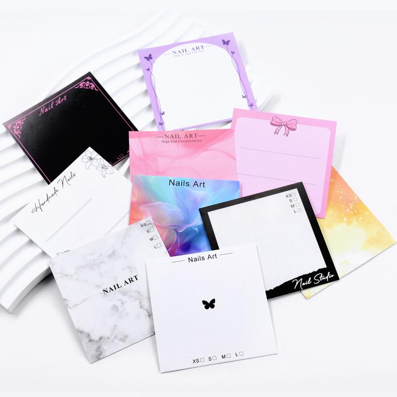 20 листов Накладные ногти на клеевой основе Нижняя карточка-бабочка Картонный реквизит для фото Ручной работы Искусственные ногти Арт-типсы Дисплей Шоу-карточка Инструменты для маникюра