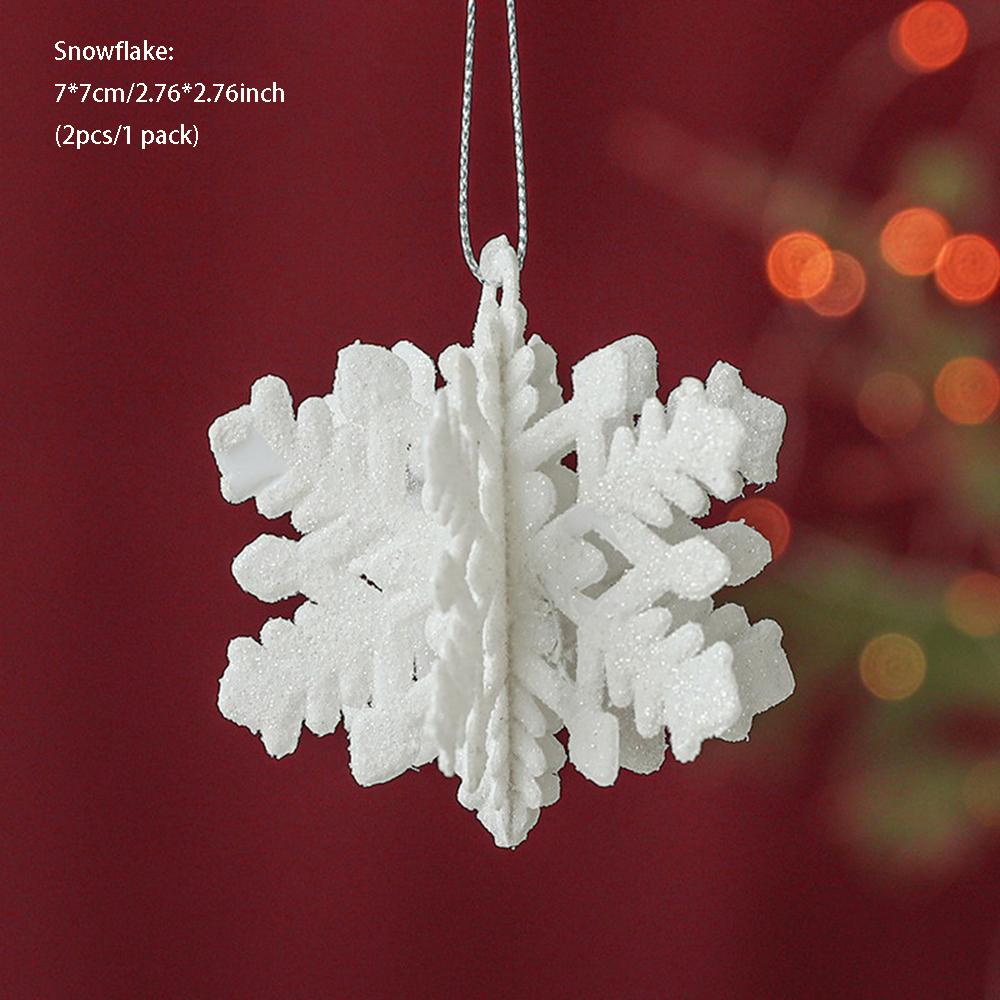 New Christmas Tree Decorations Pendant Xmas Tree White Elk Snowflake Ornaments Home Hanging Decoration 2025 New Year Party Decor