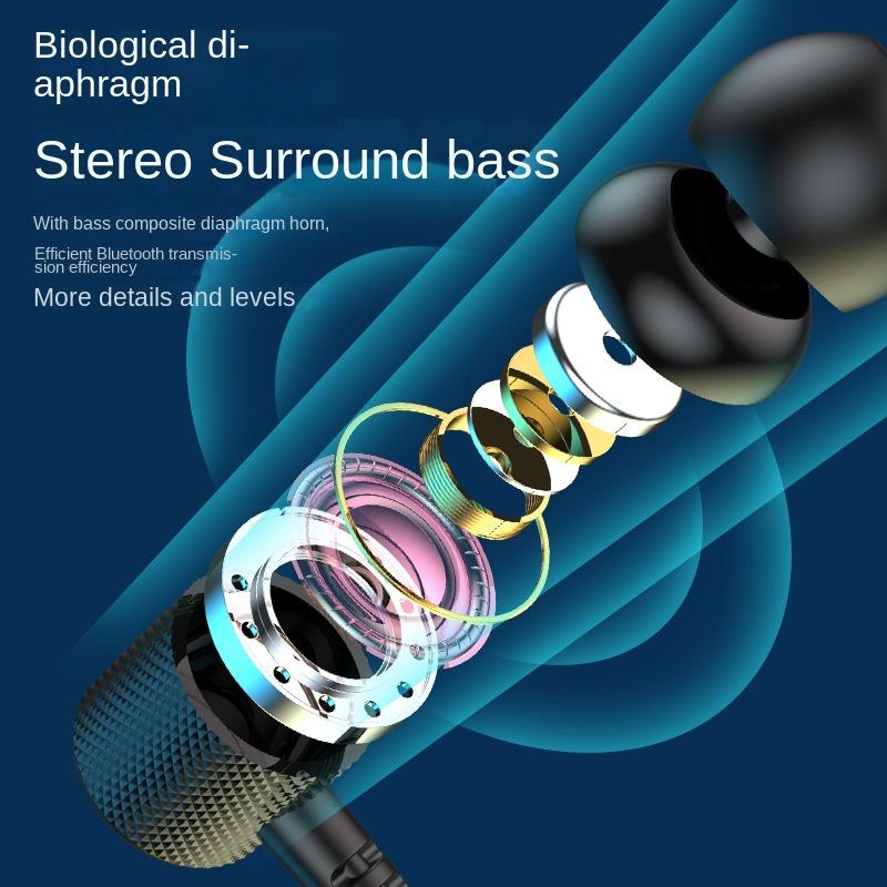 Bluetooth Wireless Headset Hanging Neck Sports Binaural In-ear Neck Hanging Type Super Long Standby Life