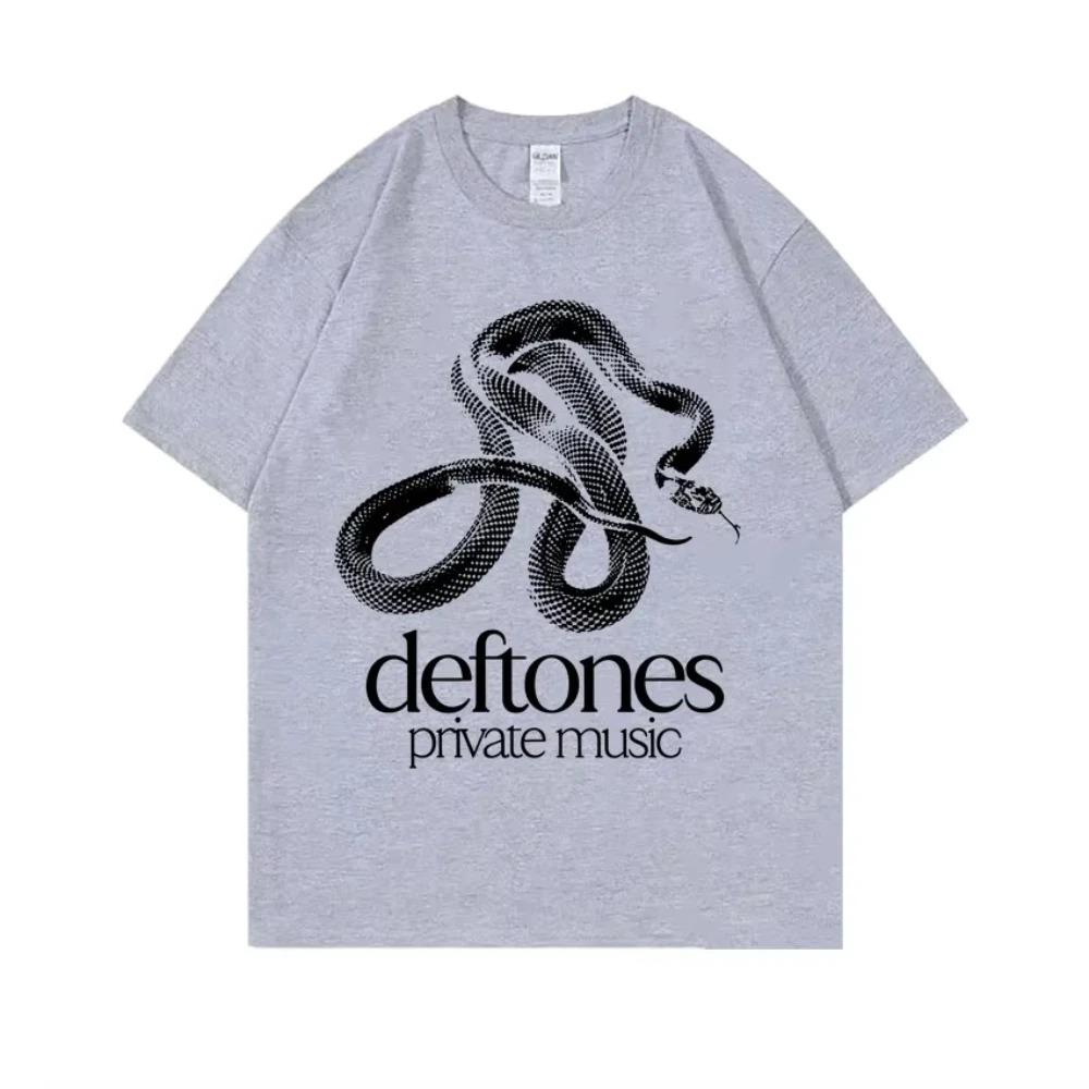 2026 Ограниченная Альтернативная Метал-Рок Группа Deftones Личные Музыкальные Змеиные Графические Футболки Мужские Женские Винтажная Оверсайз Футболка Уличная Одежда