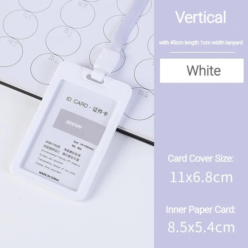 Women Men Plastic ID Credit Bank Card Holder Students Bus Card Case Lanyard Candy Colors Identity Badge Cards Cover