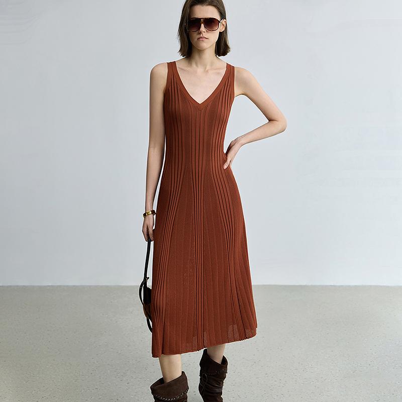 LILY Retro V-neck Sleeveless Dress for Women