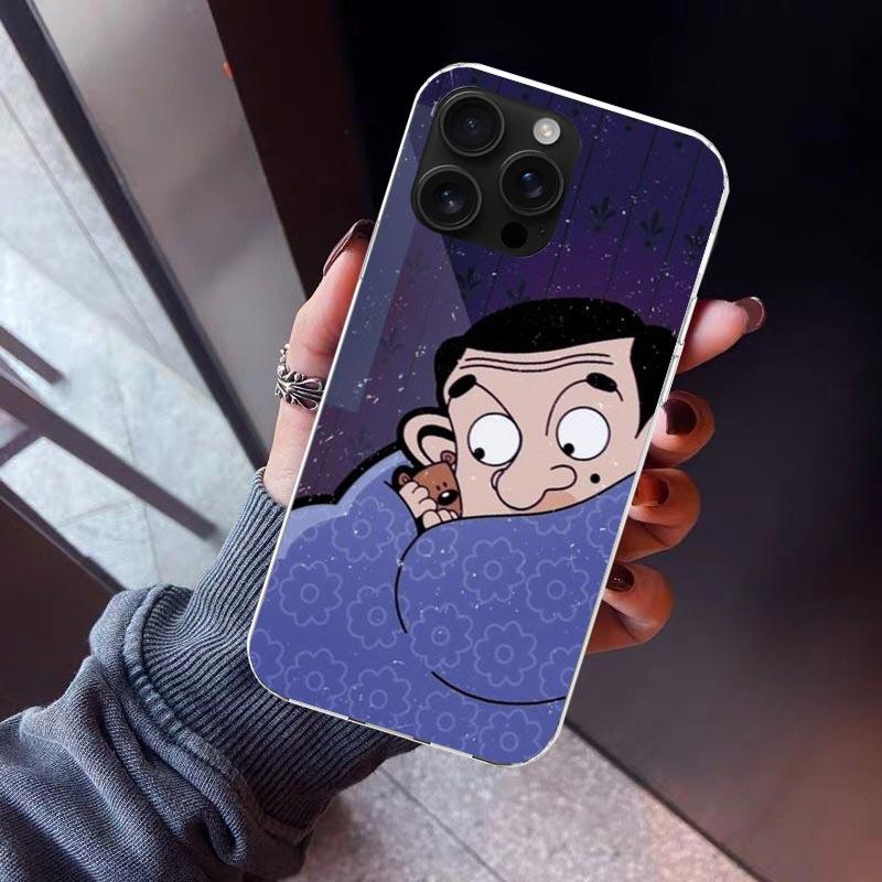 Mr Bean Cartoon Phone Case For iPhone 17 Air 16 15 Pro Max 14 Plus 13 Mini 12 11 Cover 7 8 SE Silicone Shell Print Fundas 17 Air