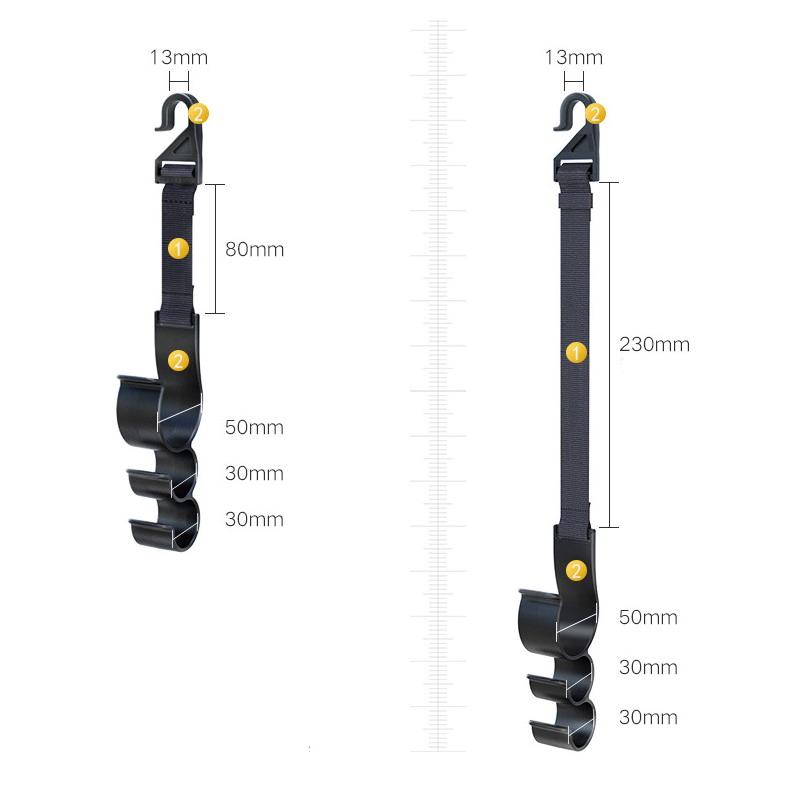 2 Car Rear Seat Hooks Versatile Design with Umbrella Holder for Optimal Car Interior Utilization