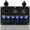НОВЫЙ 6-позиционный кулисный переключатель + двойное USB автомобильное зарядное устройство + вольтметр автомобильный прикуриватель