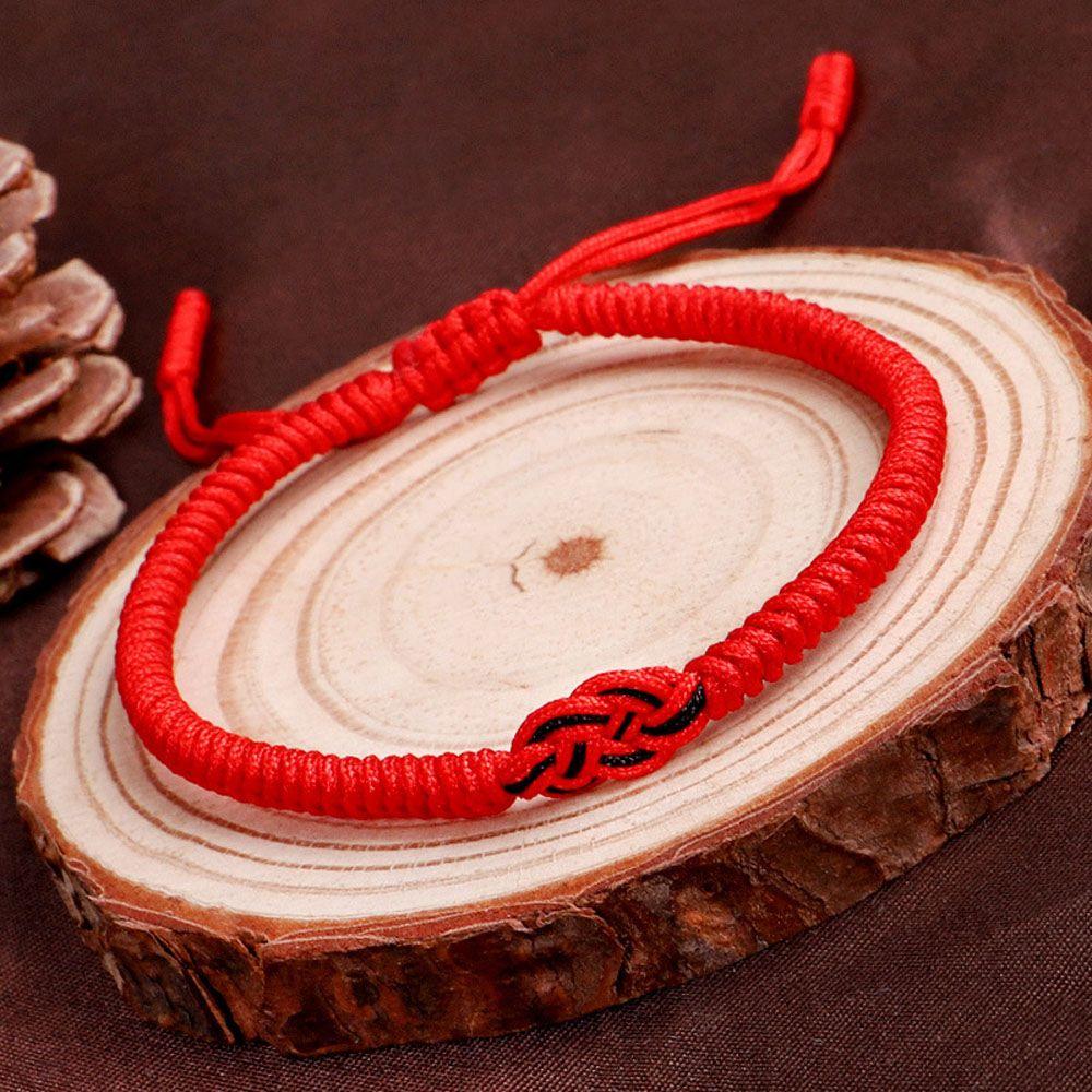 Women Simple Friendship Buddhist Tibetan Chinese Knots Wrist Jewelry Bangles Bracelet Red Rope
