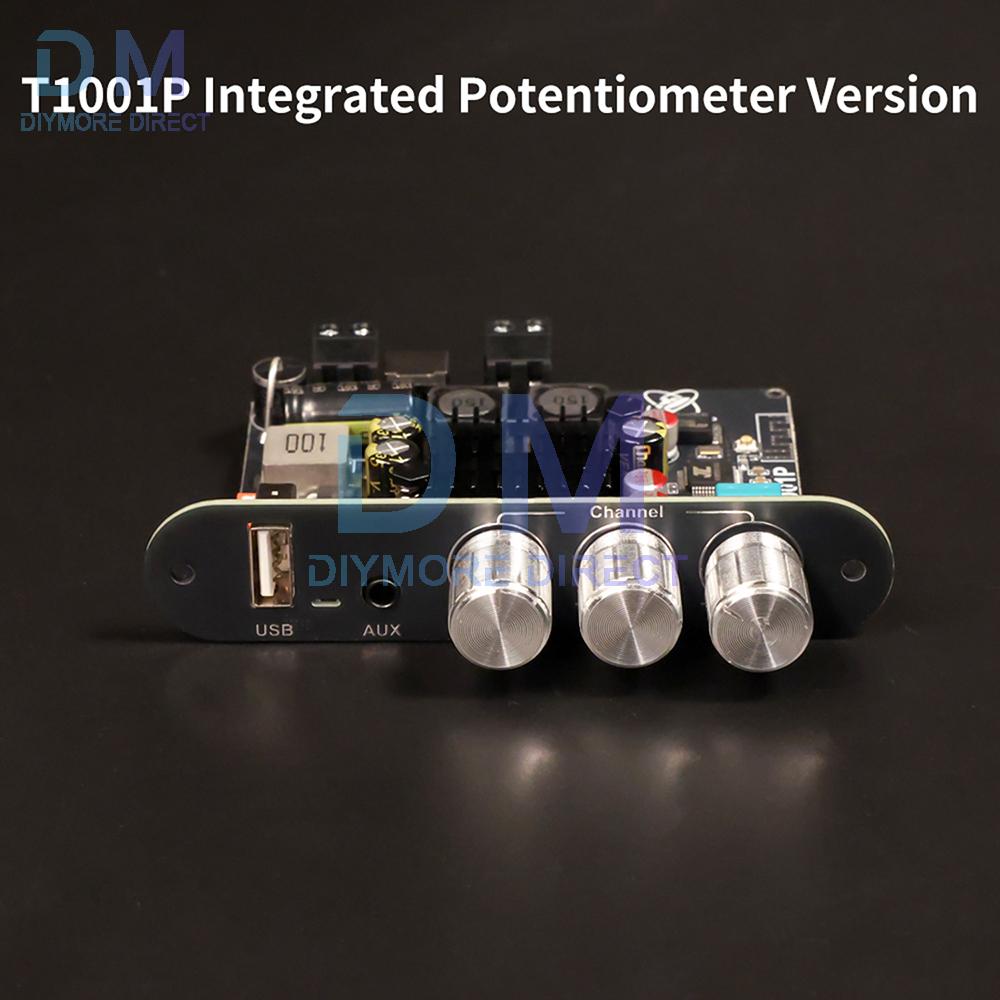 Усилитель звука DC 12-24V T1001P Mono 100 Вт BT с регулировкой высоких и низких частот Tws True Wireless Tpa3116 Поддержка приложения