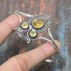 Citrine Gemstone Handmade 925 Sterling Silver Cuff Bangle Adjustable For Thanksgiving
