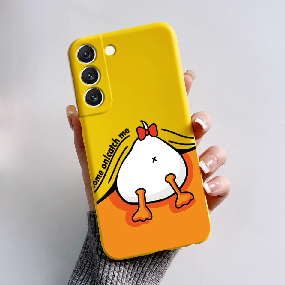 For Samsung Galaxy S22 S 22 Plus S22 Ultra S22+ Case Soft Slim Cute Bear Cartoon Frog Candy Painted Back Cover Funda Bumper Bags