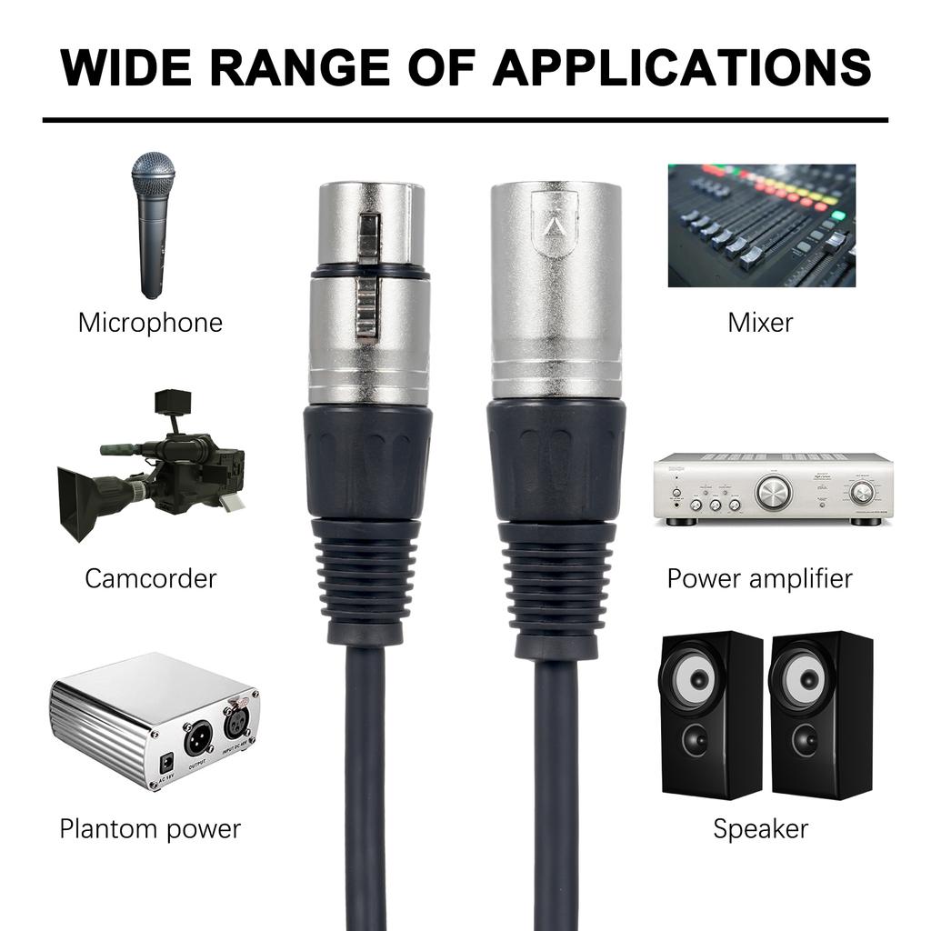 1Pack 3 Pin Dmx Cables Male Female XLR Patch Cables DMX512 Signal Cable Microphone Cable XLR Cable