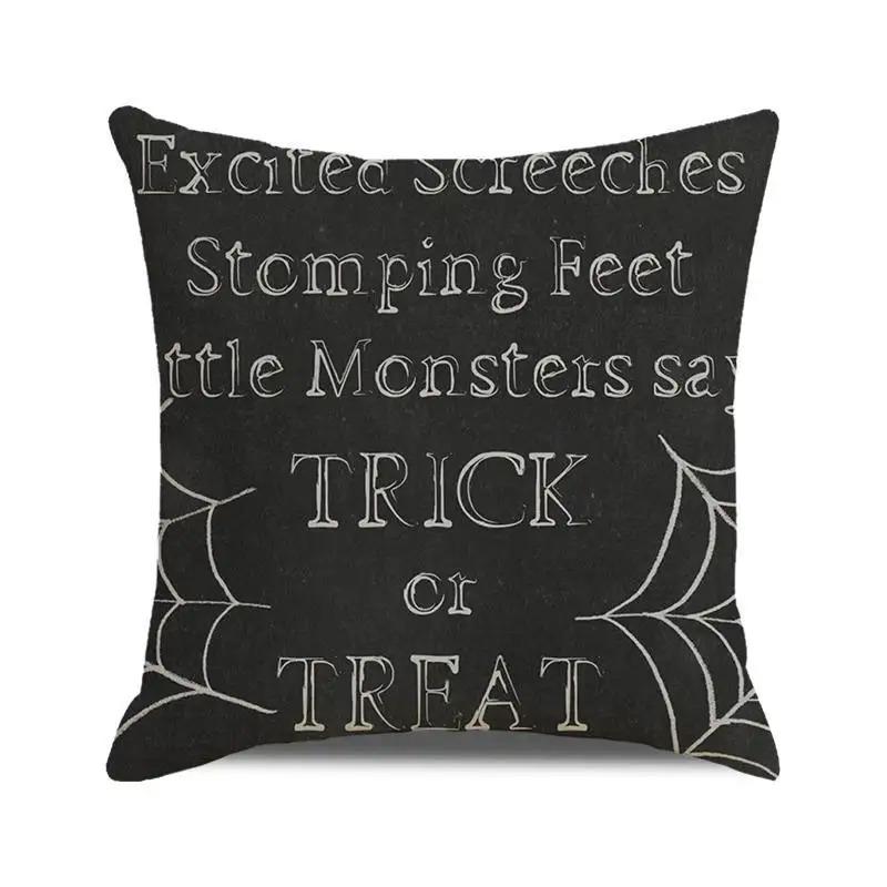 Декоративная наволочка для подушки на Хэллоуин с изображением тыквы, летучей мыши, волшебника, призрака, подходит для украшения дома, гостиной, дивана, комнаты