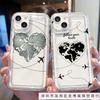 Love aircraft route is suitable for Apple 16 mobile phone case iPhone15 set 14promax transparent 13 airbag 12 bursts