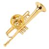 Gold Miniature Trumpet Shaped Lapel Brooch Pin Brass Exquisite Mini Musical Instrument Brooch with