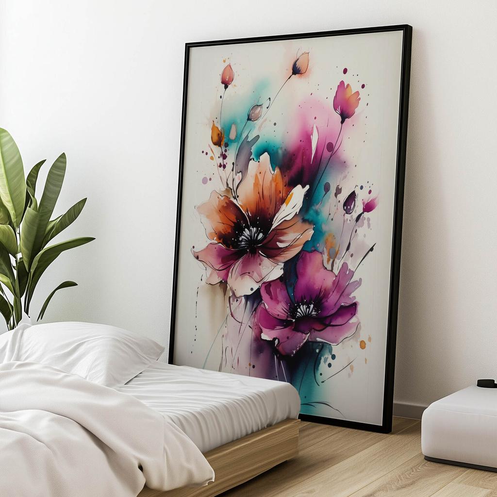 Dzika Natura W Kwiatach Dzika Natura W Kwiatach, 40X50 Cm, Rama Aluminiowa Czarna, Papier Matowy 230 Gsm