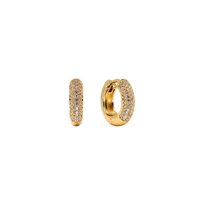 Серьги-кольца Shertz Pave Cubic Bold с застежкой-щелчком (14k)