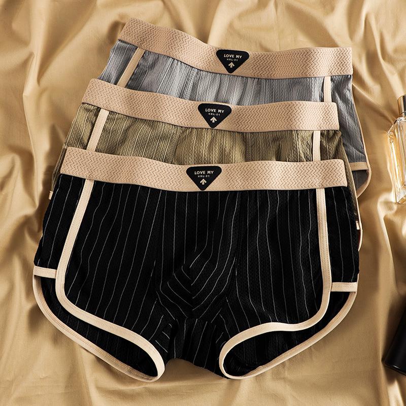 Полосатые боксеры мужские нижнее белье дышащие мужские боксеры Cuecas Masculinas боксерские шорты мужские трусы размер 3XL