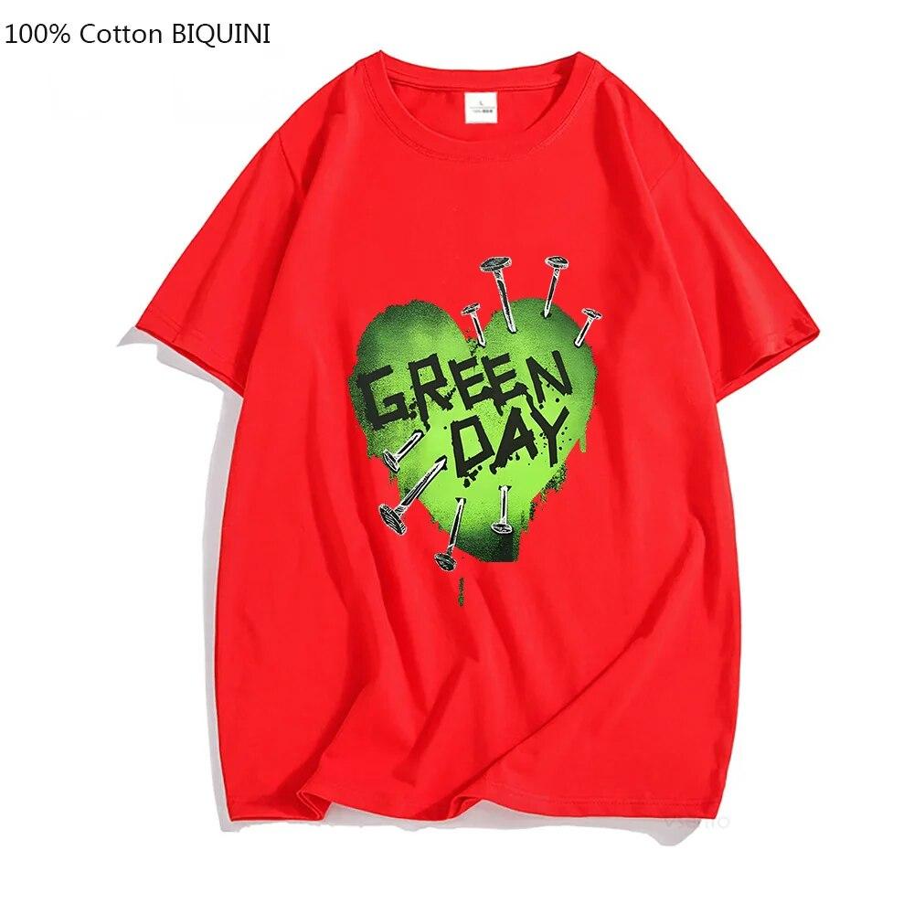 Музыка G-green Day Футболки рок-группы Унисекс Футболки унисекс из 100% хлопка Красивые футболки Unisexga Графическое чувство дизайна Aldult LOOSE