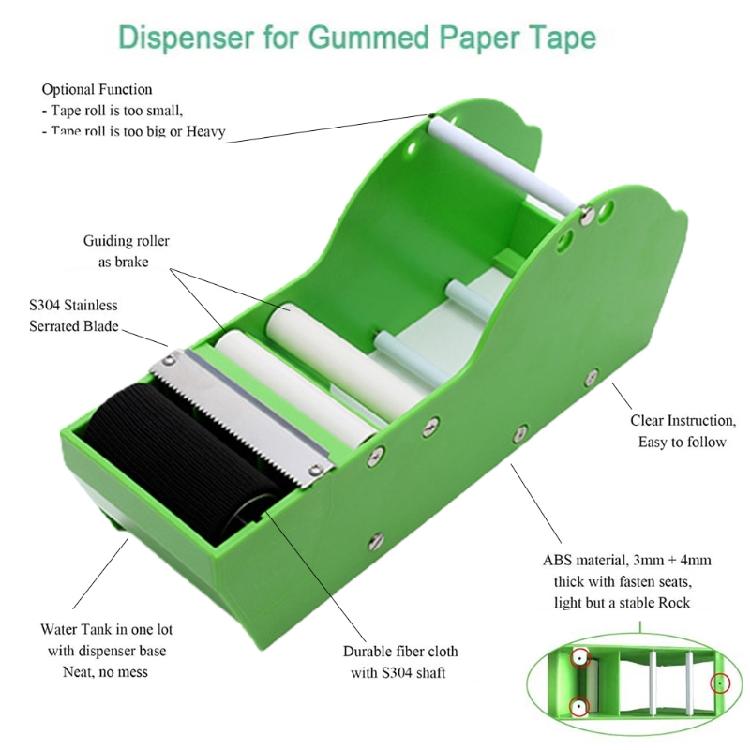 Диспенсер для ленты, активируемый водой, Диспенсер для влажной/режущей крафт-бумажной гуммированной ленты для отправки