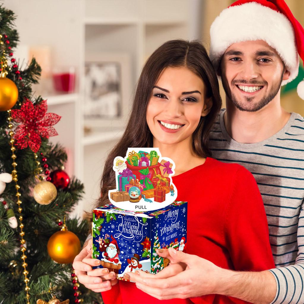 Синее Рождество Глубокая Тематика Узор Подарочная Коробка Праздничное Украшение Реквизит для Атмосферы