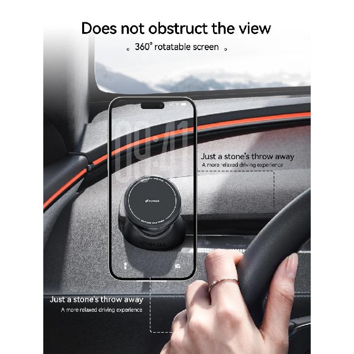 YZ for Tesla Car Phone Holder Model Y YL Juniper 3 Highland LHD RHD Silicone Magnetic Mount for iPhone Samsung Accessory MagSafe