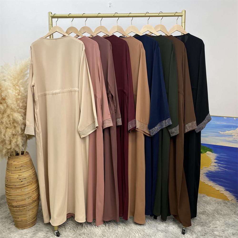 S-XXL Ближневосточная мусульманская модная женская одежда, горячее лоскутное платье со шнуровкой и карманами, длинный халат