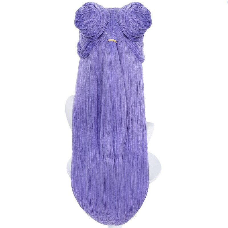 Аниме LOL KDA The Baddest Evelynn Светло-фиолетовый с пучком Длинные синтетические волосы Карнавал Хэллоуин Вечеринка Ролевые игры Косплей