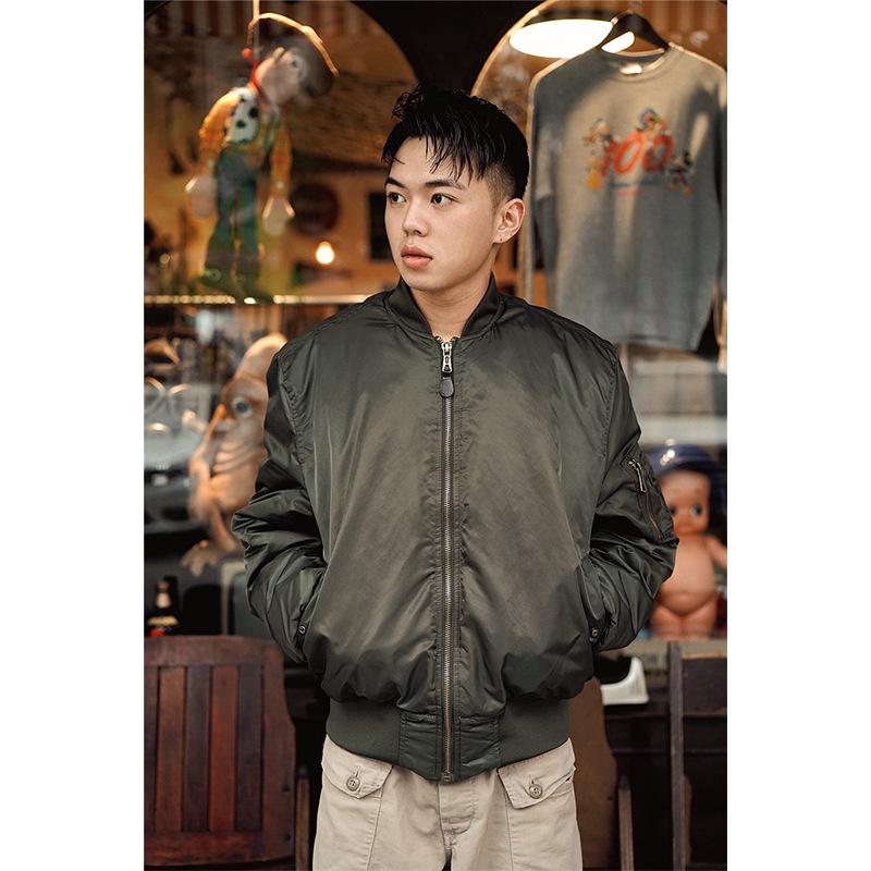 Куртка пилот военного образца Normanlong MA1: Мужская классическая утолщенная осенне-зимняя бейсбольная куртка ВВС