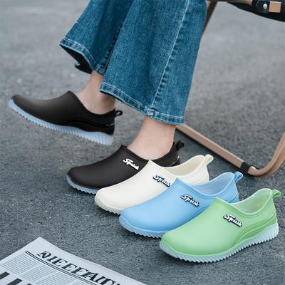 Новые туфли-лодочки на все сезоны, женские короткие непромокаемые нескользящие туфли, рабочие резиновые туфли с низким верхом