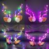 Antler Hair Clip Colorful Light Antler Ears Christmas Hairpin Party Decoration Headband Girls Women Halloween Hair Accessories