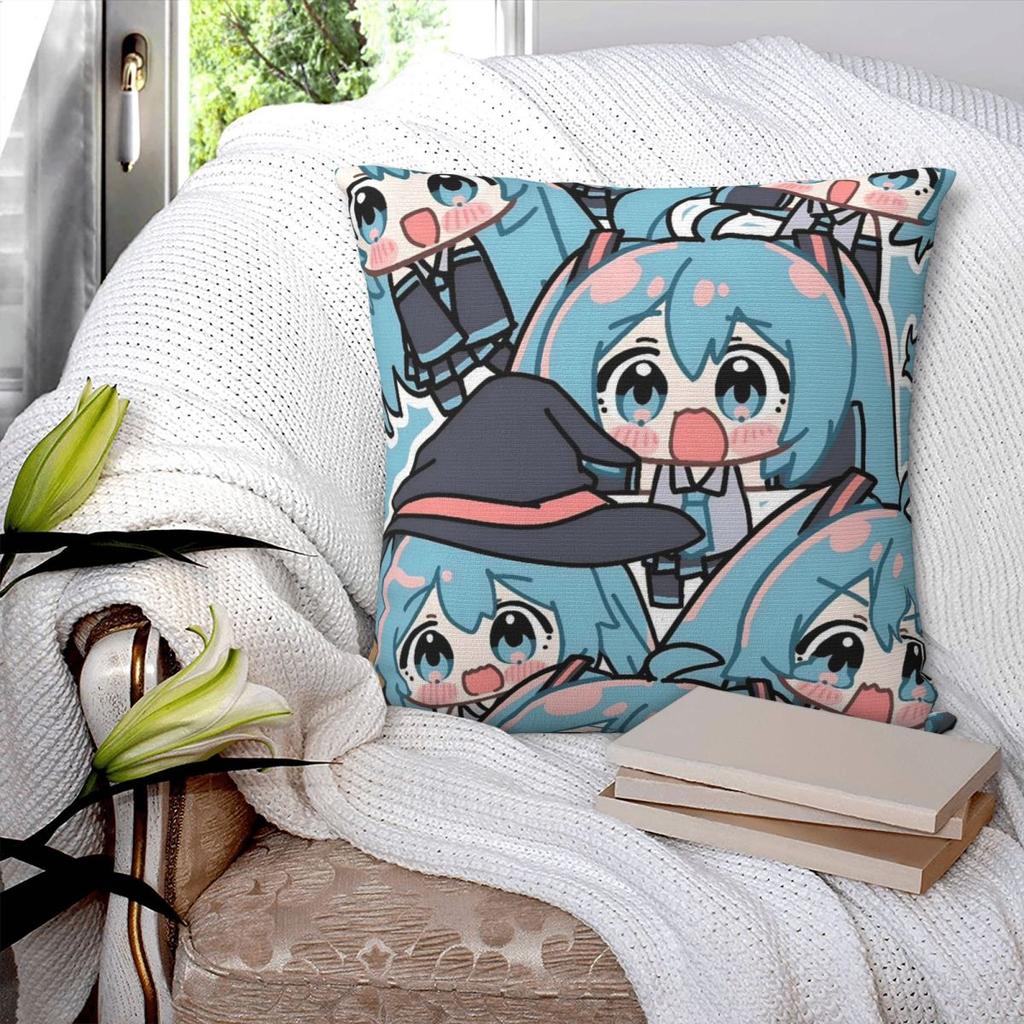 Hatsune Miku Anime Pillowcase Printed Polyester Cushion Cover Decorations Pillow Case Cover Bed Square cm