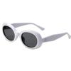 Retro White Oval Frame Sunglasses Women'S Premium Wind Sunglasses