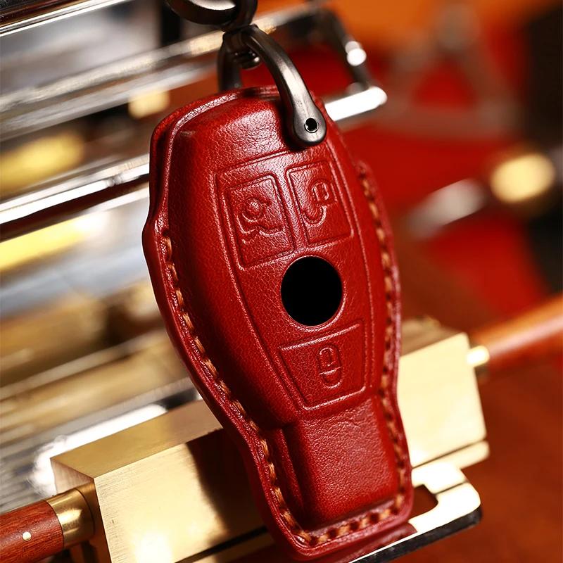 Кожаный чехол для ключей, автомобильные аксессуары, брелок для Mercedes Benz E300L GLC300 c260l A200L, держатель для ключей, брелок в виде ракушки