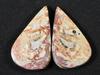 27Cts.Natural Leopard Skin Jasper Matched Pair Handmade Gemstone 17X29X04 MM SK-800