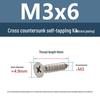 YiguYigu Nickel-Plated Phillips Flat Head Self-Tapping Screws M1-M5, Carbon Steel