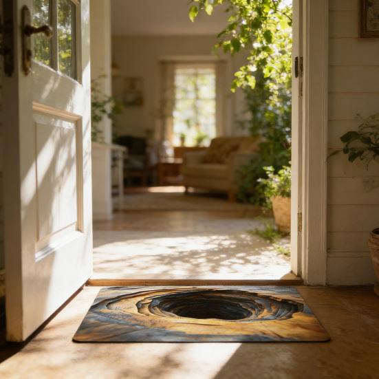 Коврик для пола 3D узоры оптической иллюзии Пылеудаление Нескользящий Дверной коврик Устойчивый к выцветанию Антистатический Входной коврик Чистящий коврик
