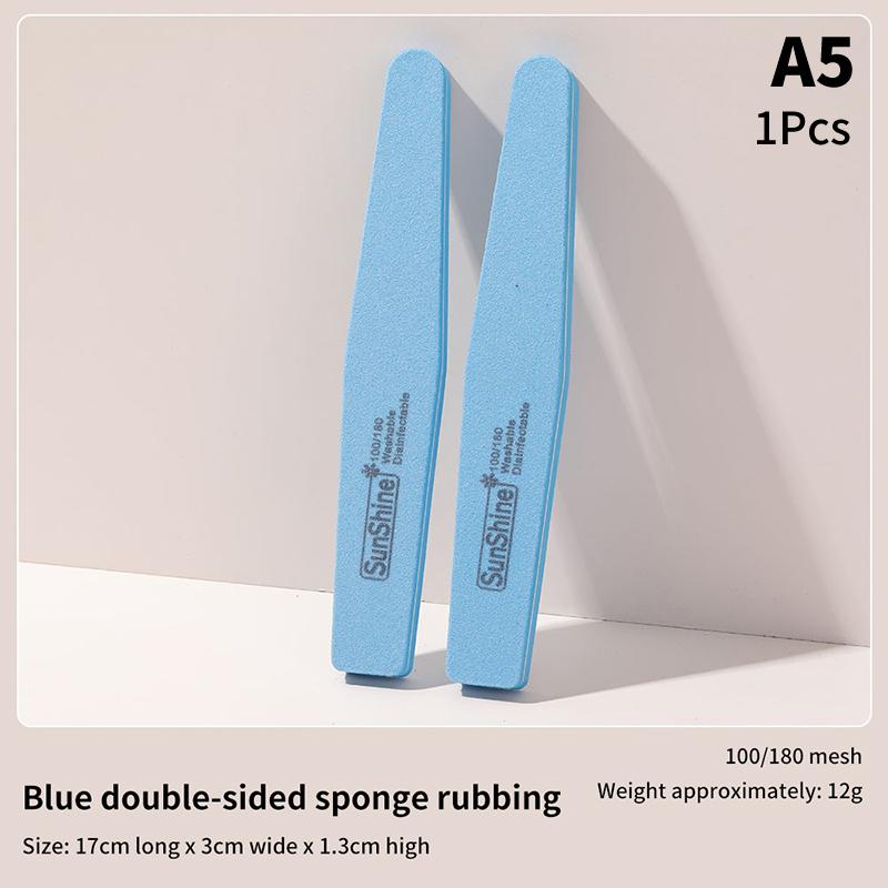 1 шт. смешанная губка для ухода за ногтями, наждачная бумага, пилочка для ногтей, двухсторонние полоски, пилочки для маникюра и дизайна ногтей, прочная мойка
