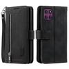 For Motorola Moto G56 5G Case 9 Card Slots Zipper Wallet PU Leather Phone Cover with Wrist Strap