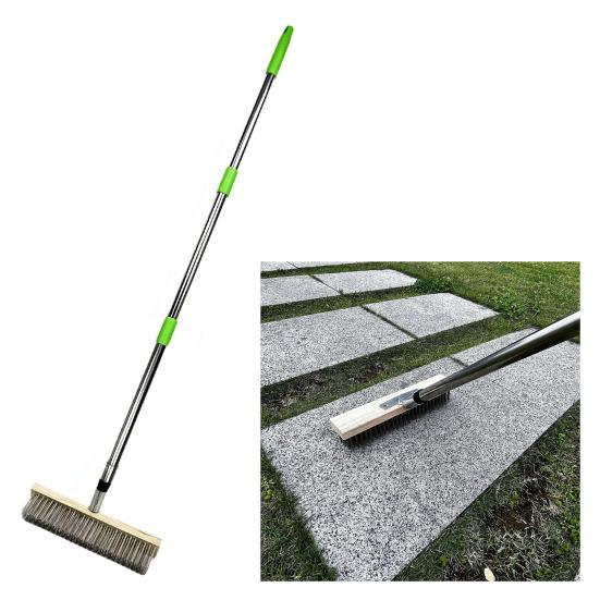 Щетка для пола с металлической щетиной, проволочная щетка из нержавеющей стали с длинной ручкой