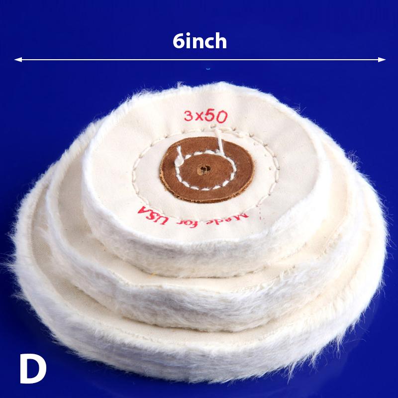 1pc 3-8 inch Cotton Lint Cloth Buffing Wheel Grinder For Gold Silver Jewelry Mirror Polishing Wheel Flannelette Tools