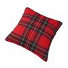 Рождественская наволочка в клетку Роял Стюарт (Royal Stewart Tartan) Мягкая ткань Чехол для подушки Декор Наволочка для подушки Домашняя Квадратная 18''
