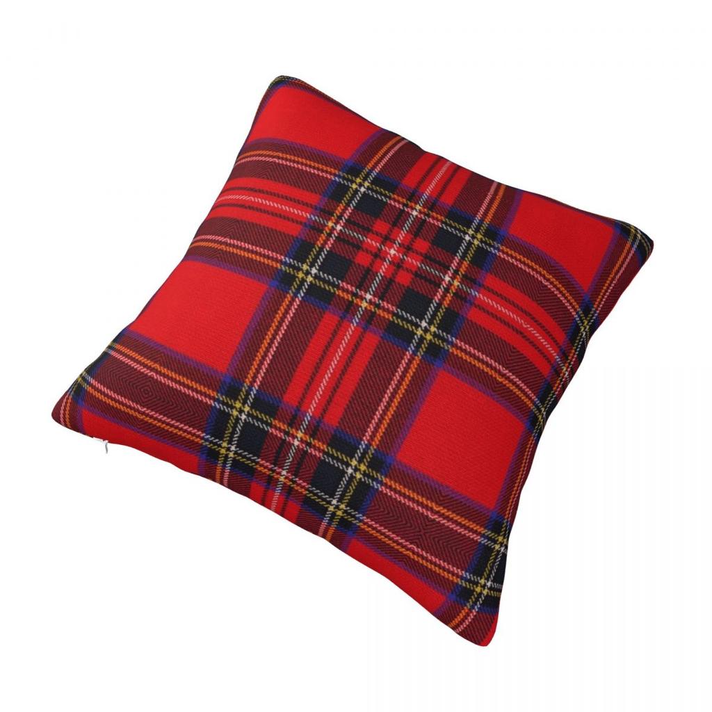 Рождественская наволочка в клетку Роял Стюарт (Royal Stewart Tartan) Мягкая ткань Чехол для подушки Декор Наволочка для подушки Домашняя Квадратная 18''