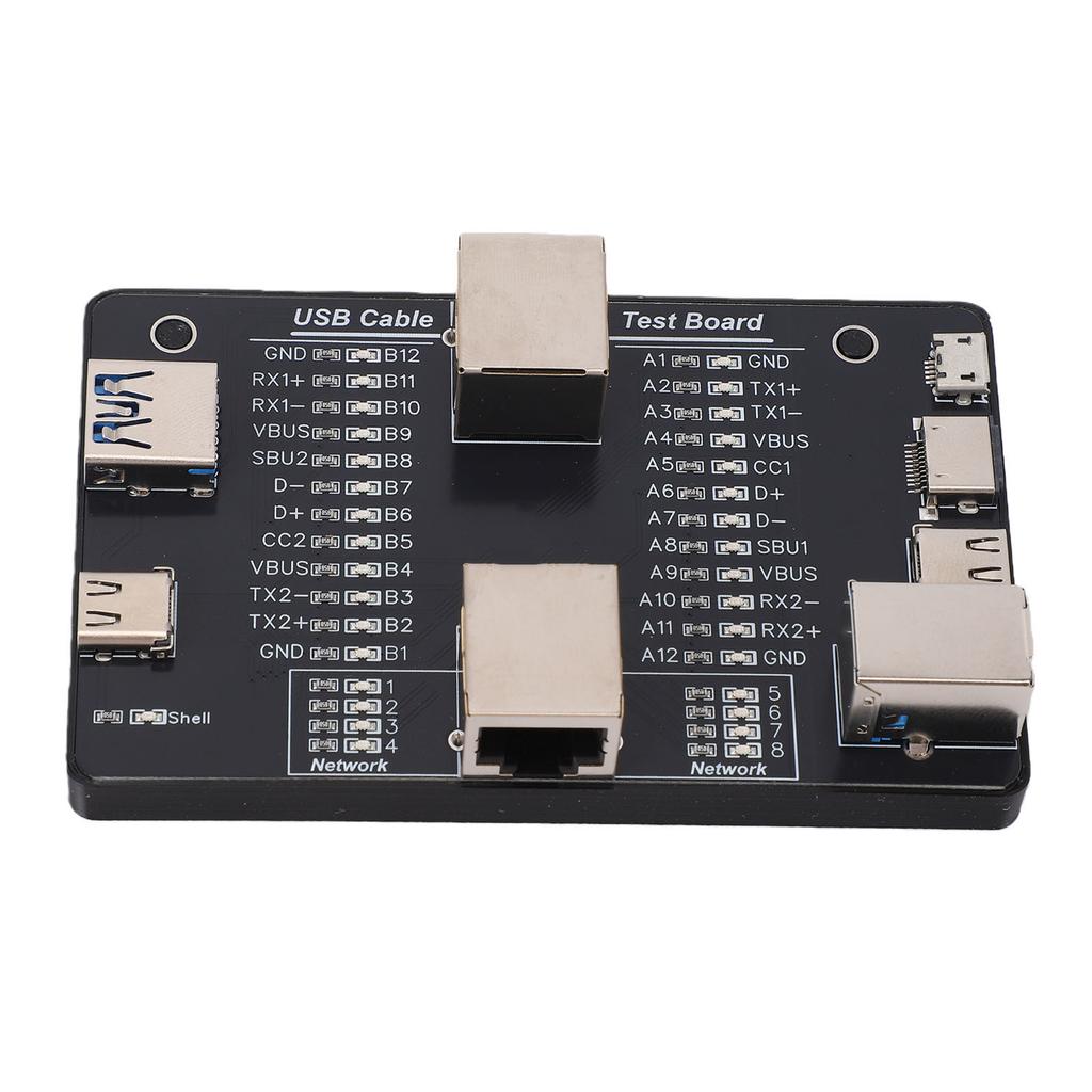 Data Cable Detection Board Multifunctional 32 LED Indicator Lights USB3.2 RJ45 Data Line Type C Tester Board