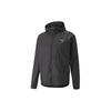 Solid Color Logo Sport Casual Woven Hooded Jacket Men Jackets Black 521684-01