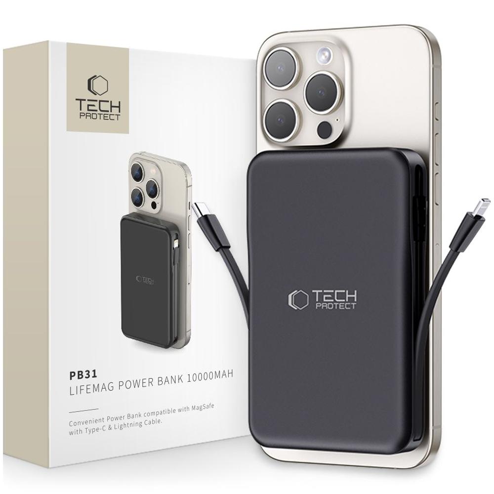 Tech-Protect Pb31 Lifemag Magsafe Power Bank 10000Mah Black