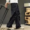 Длинные брюки, уличные брюки-карго с несколькими карманами, эластичный пояс для осени и весны, широкие свободные прямые брюки