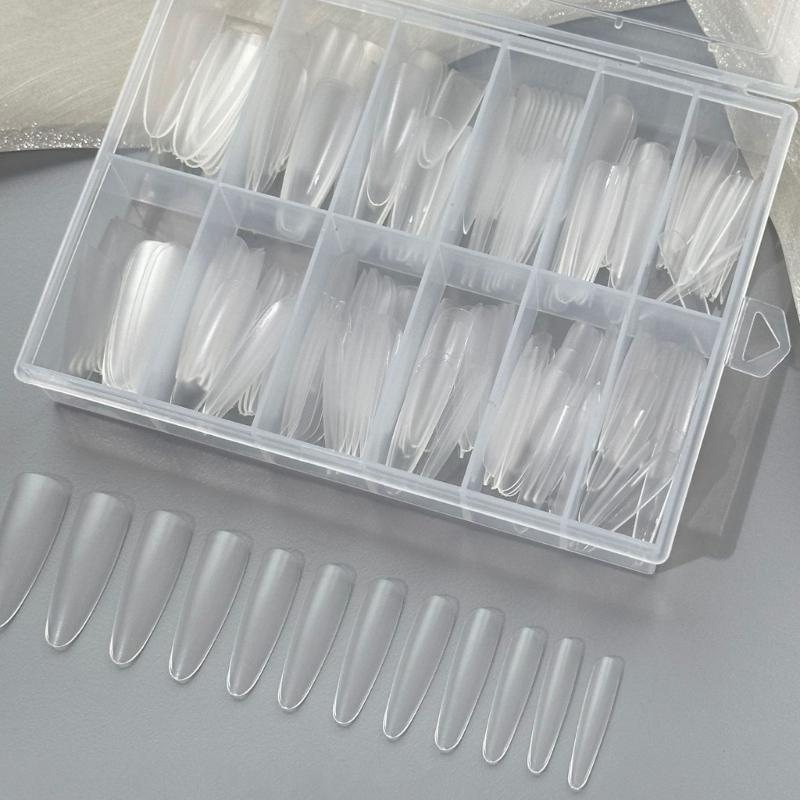 240 Pcs Clear False Nail Tips Full Cover Stick on Nail Press On Nail Artificial Nail Extras Long Nail Tips